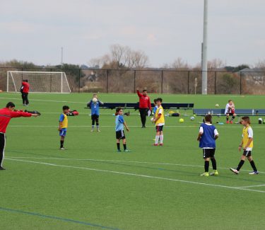 Players and coaches at STYSA ODP Tryouts at the Round Rock Multipurpose Complex